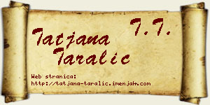 Tatjana Taralić vizit kartica